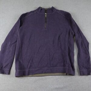 Tommy Bahama 1/4 Zip Pullover Mens 2XL XXL Reversible Knit Mock Neck Long Sleeve
